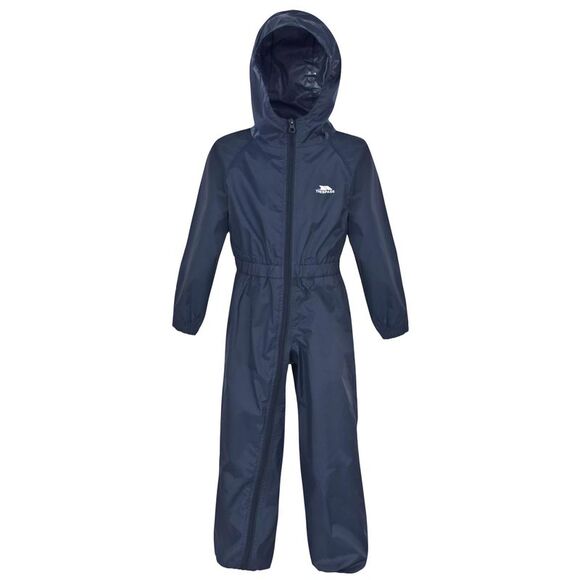 Trespass Childrens/Kids Button Waterproof Rain Suit / Navy Blue - Picture 3 of 5